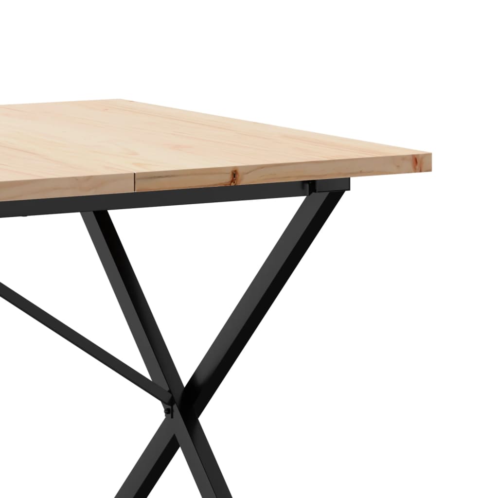 Table à manger structure en X 180x90x75,5 cm pin massif et acier