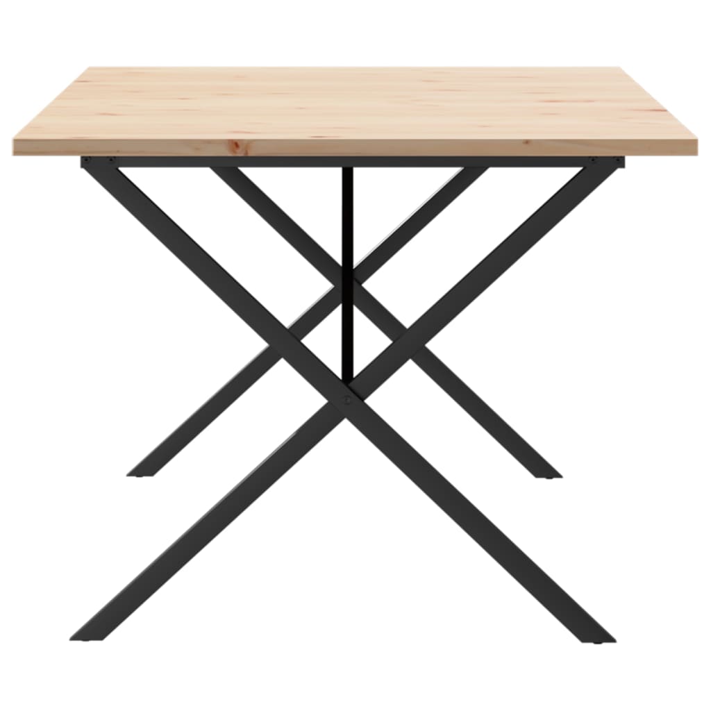 Table à manger structure en X 200x100x75,5cm pin massif et acier