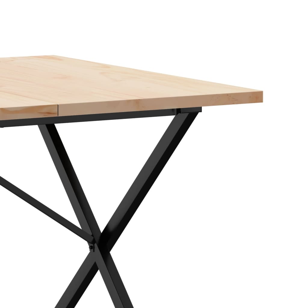 Table à manger structure en X 200x100x75,5cm pin massif et acier