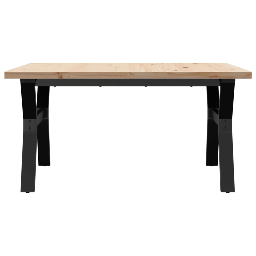 Coffee table Y-frame 90x90x45.5cm solid pine & cast iron