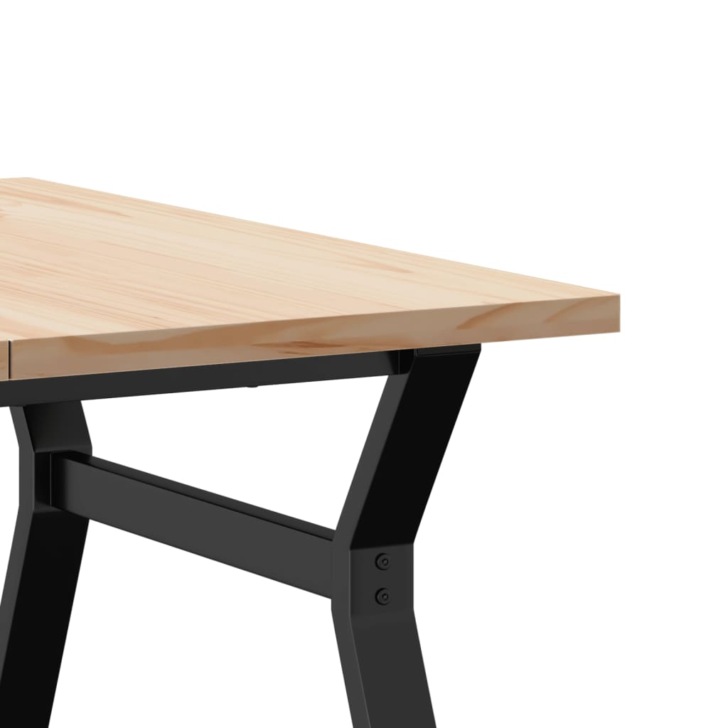 Coffee table Y-frame 90x90x45.5cm solid pine & cast iron