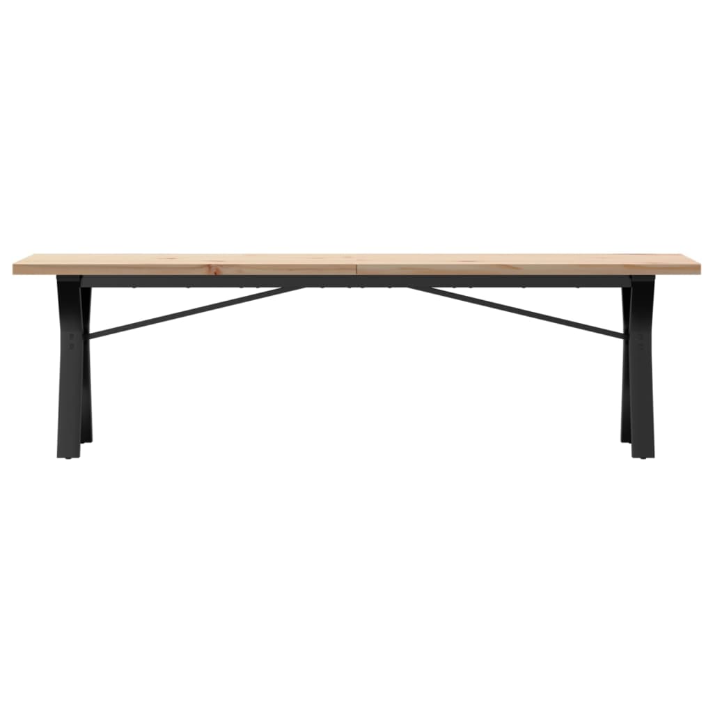 Coffee table Y-frame 160x40x45.5 cm solid pine wood cast iron