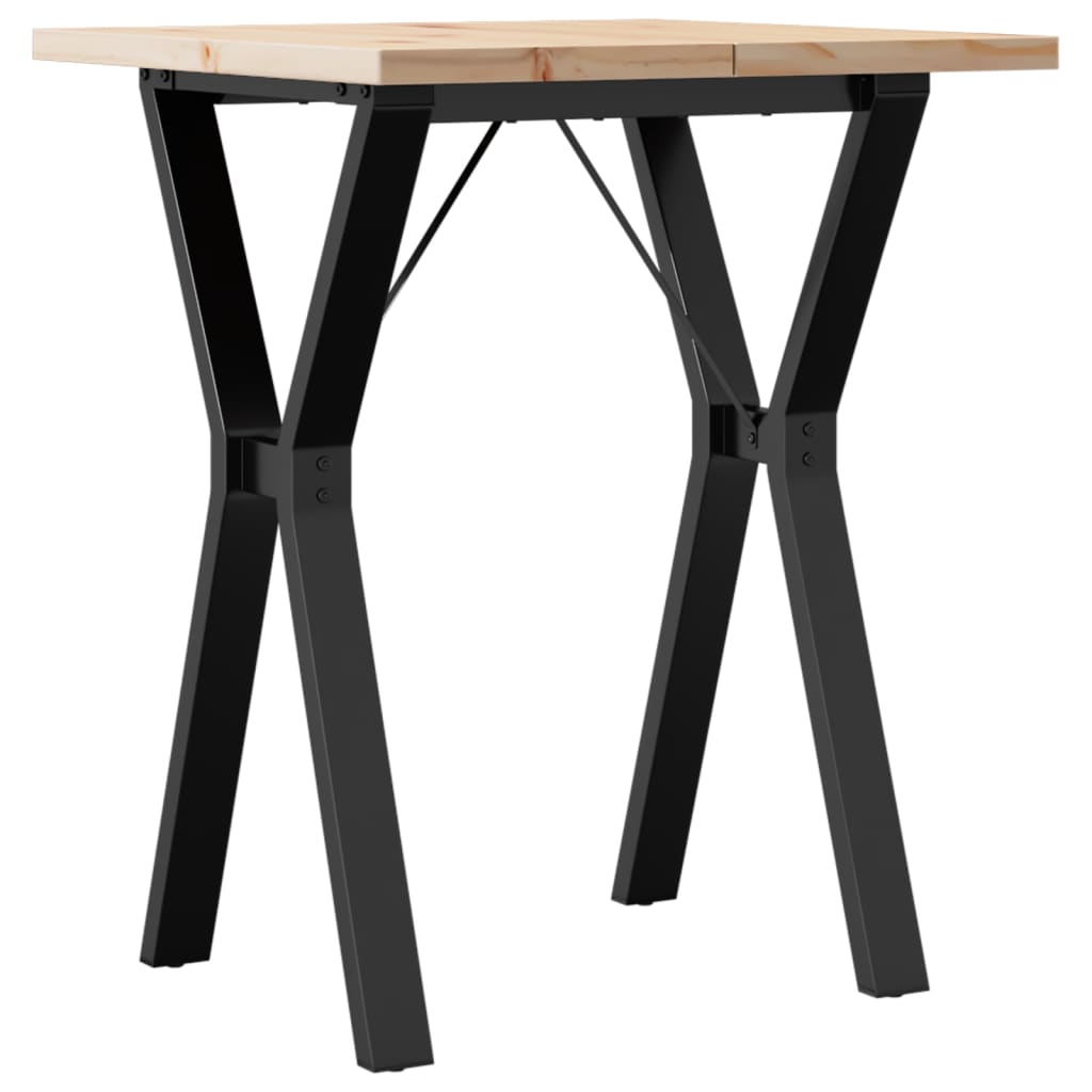 Table à manger structure en Y 60x60x75,5cm pin massif et acier