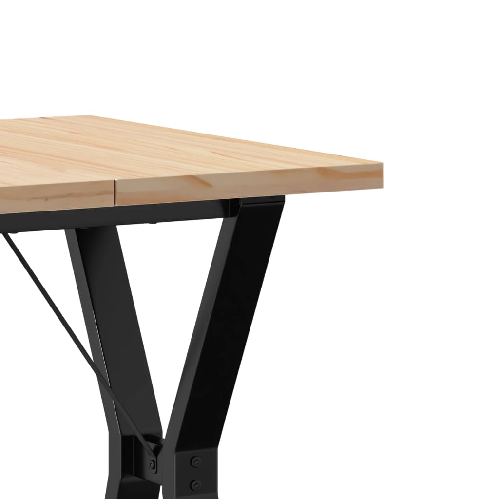Table à manger structure en Y 60x60x75,5cm pin massif et acier