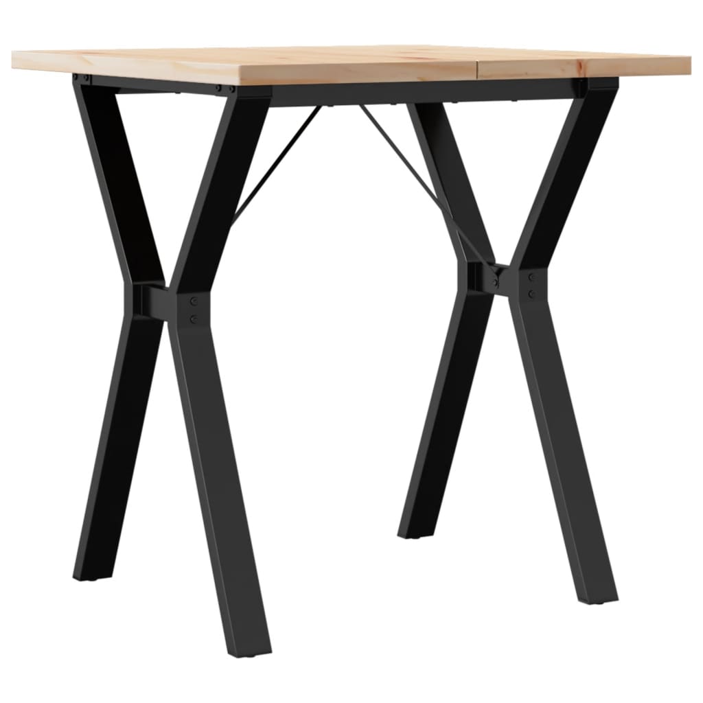 Table à manger structure en Y 70x70x75,5 cm pin massif et acier