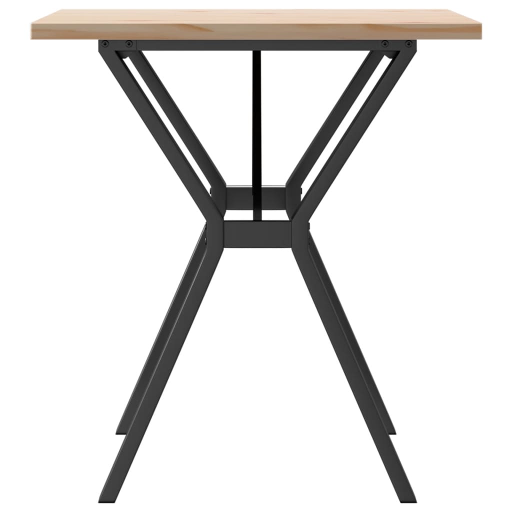 Table à manger structure en Y 70x70x75,5 cm pin massif et acier