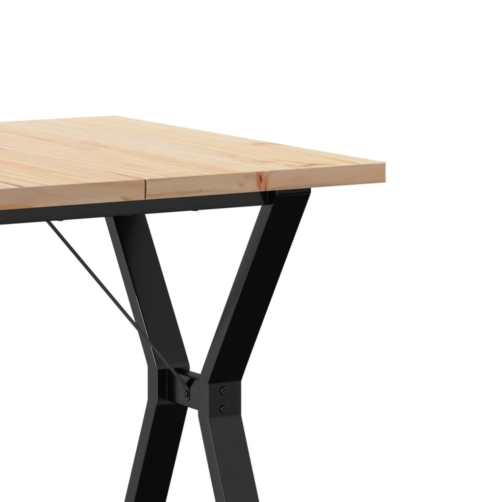 Table à manger structure en Y 70x70x75,5 cm pin massif et acier