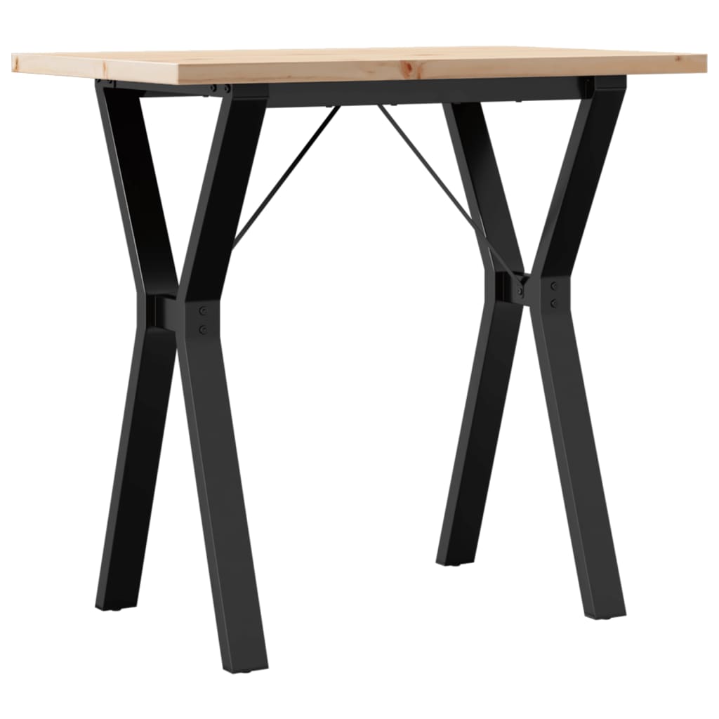 Table à manger structure en Y 80x50x75,5 cm pin massif et acier