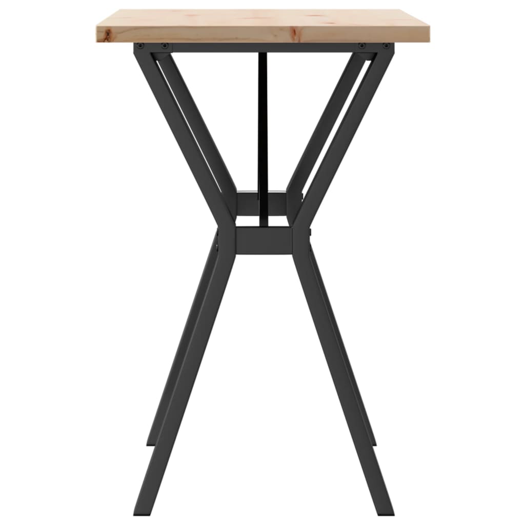 Table à manger structure en Y 80x50x75,5 cm pin massif et acier