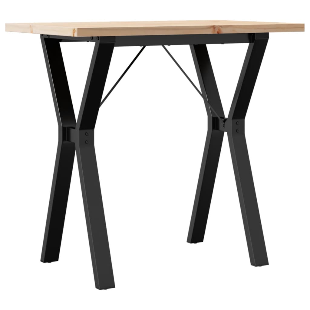 Table à manger structure en Y 80x50x75,5 cm pin massif et acier