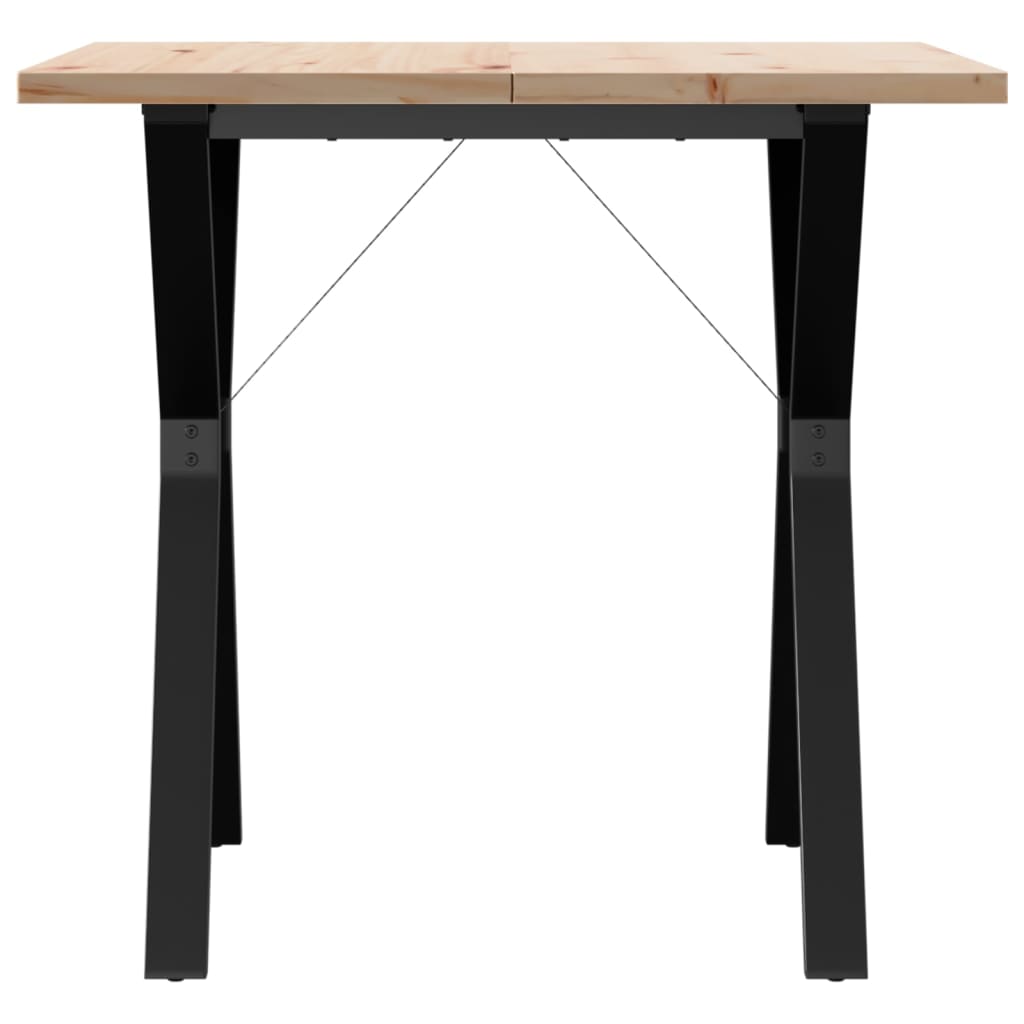 Table à manger structure en Y 80x80x75,5 cm pin massif et acier