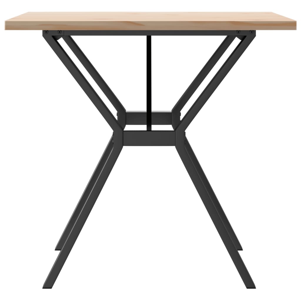 Table à manger structure en Y 80x80x75,5 cm pin massif et acier