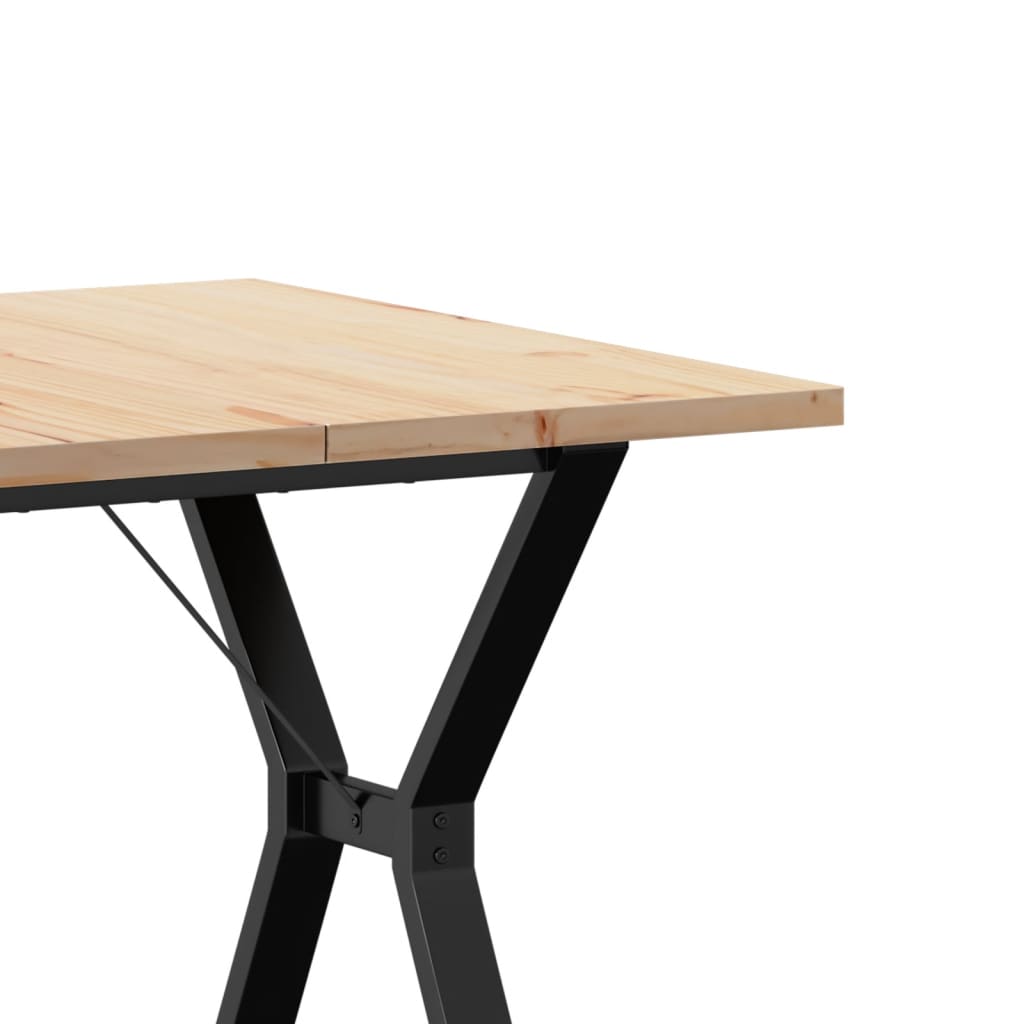 Table à manger structure en Y 80x80x75,5 cm pin massif et acier