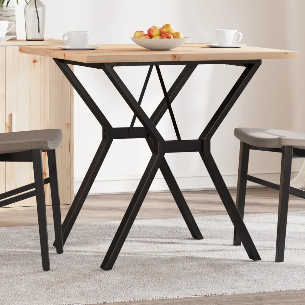 Table à manger structure en Y 80x80x75,5 cm pin massif et acier