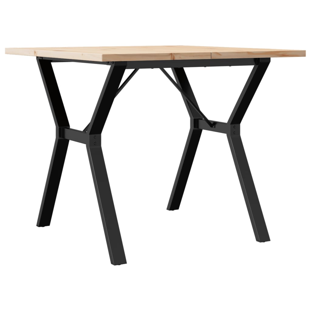 Table à manger structure en Y 90x90x75,5 en pin massif et acier