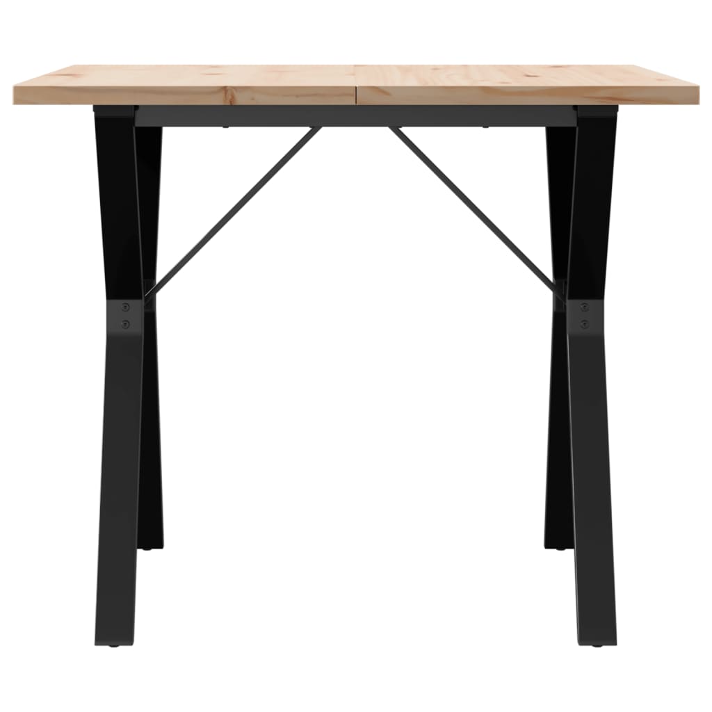Table à manger structure en Y 90x90x75,5 en pin massif et acier