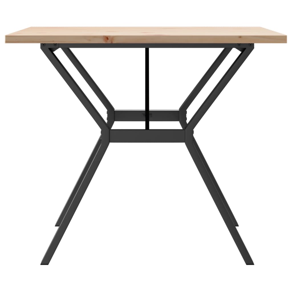 Table à manger structure en Y 90x90x75,5 en pin massif et acier