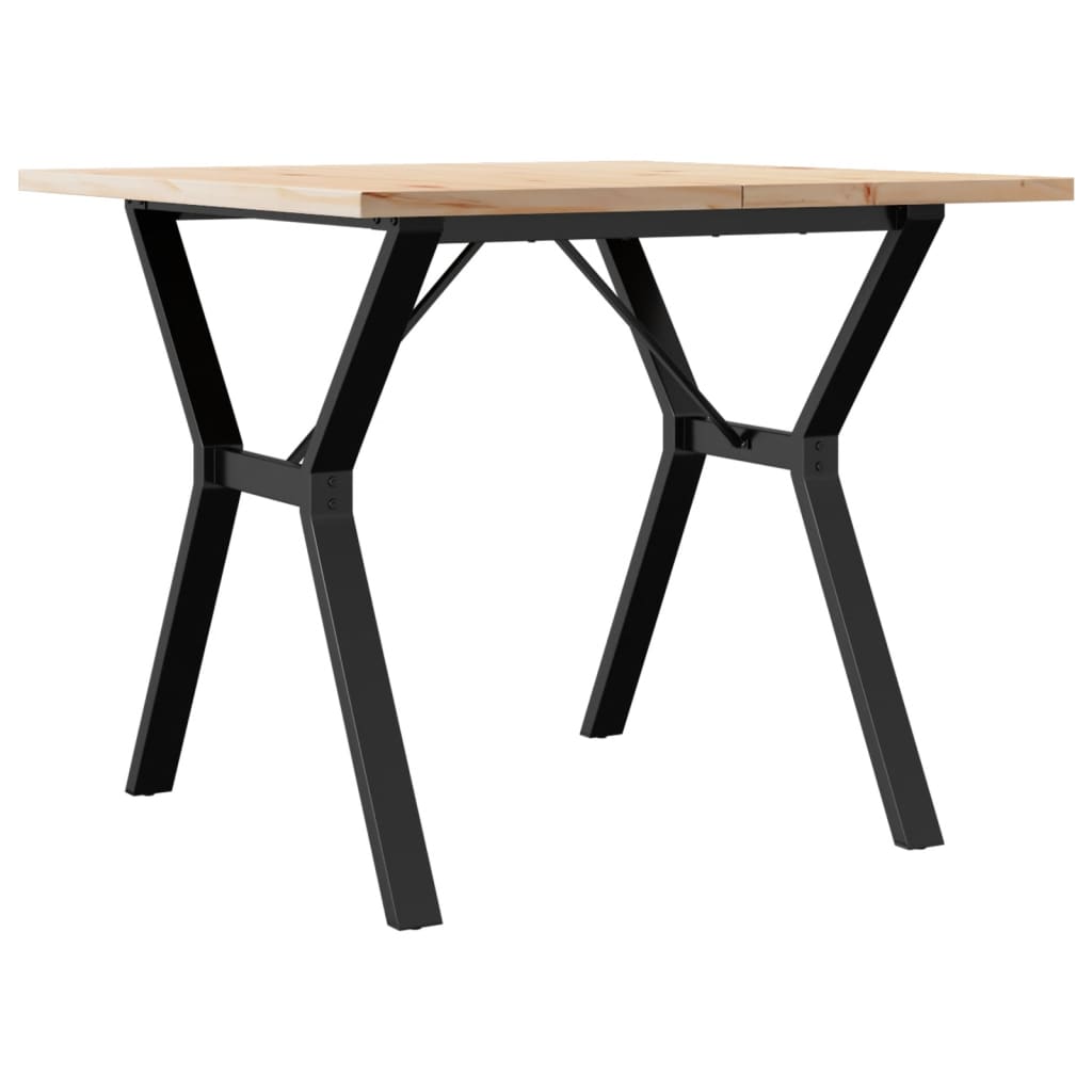 Table à manger structure en Y 90x90x75,5 en pin massif et acier