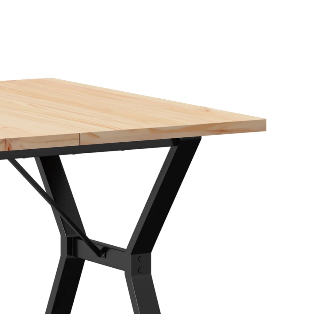 Table à manger structure en Y 90x90x75,5 en pin massif et acier