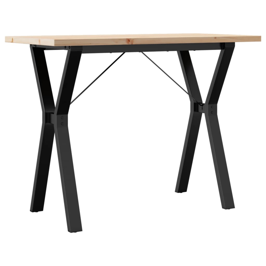 Table à manger structure en Y 100x50x75,5 cm pin massif et acier
