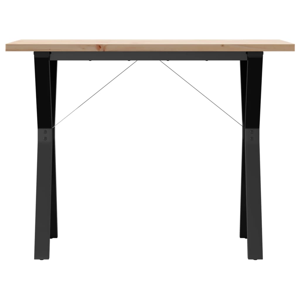 Table à manger structure en Y 100x50x75,5 cm pin massif et acier