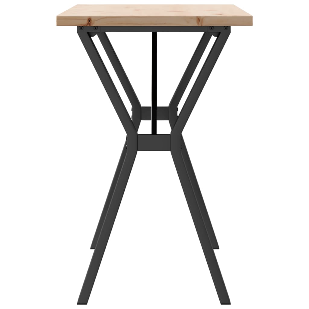 Table à manger structure en Y 100x50x75,5 cm pin massif et acier