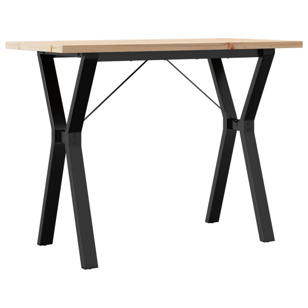 Table à manger structure en Y 100x50x75,5 cm pin massif et acier