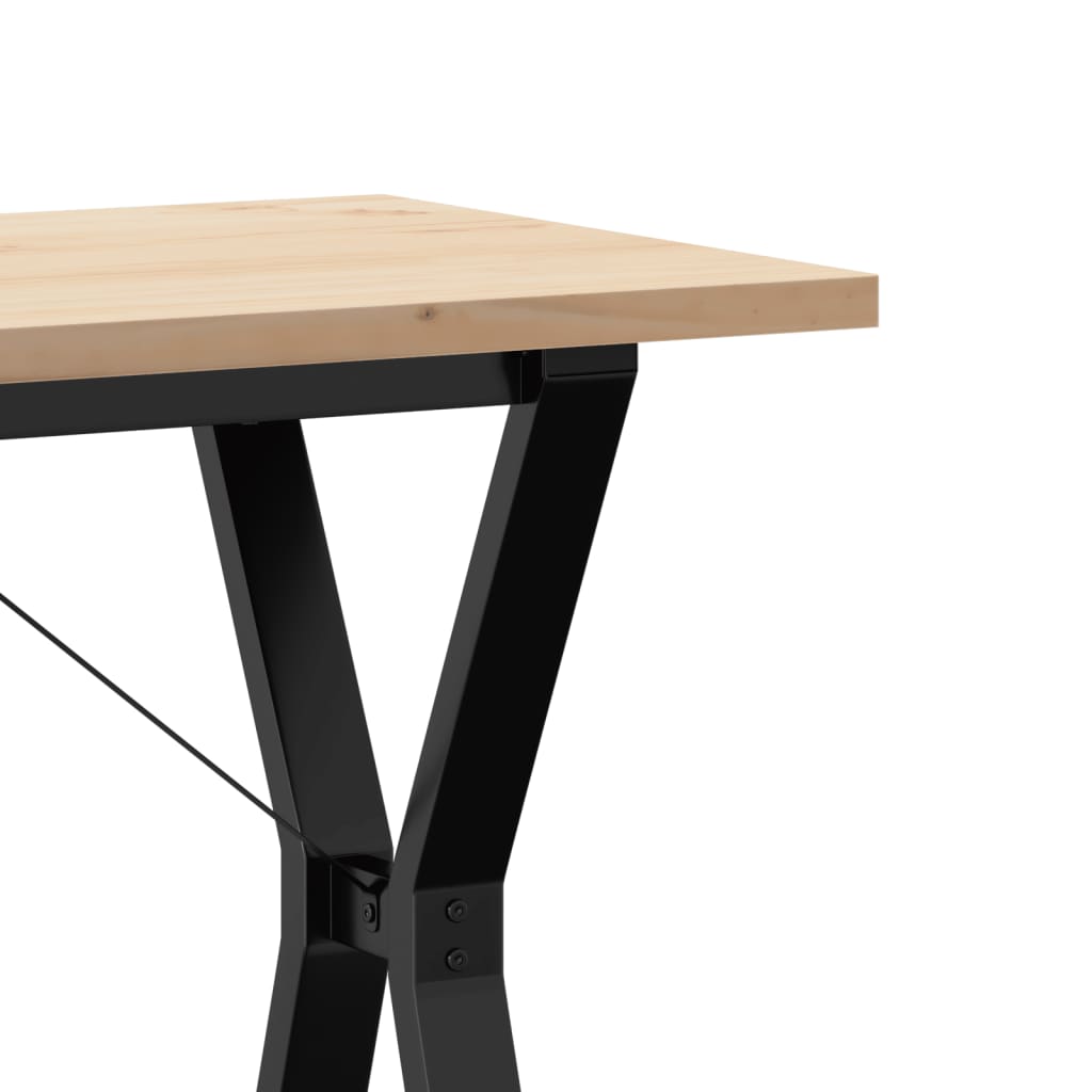 Table à manger structure en Y 100x50x75,5 cm pin massif et acier