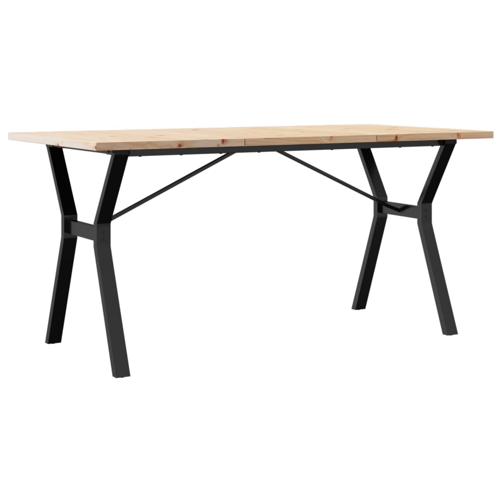 Table à manger structure en Y 140x80x75,5 cm pin massif et acier