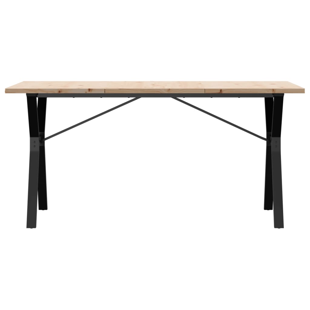 Table à manger structure en Y 140x80x75,5 cm pin massif et acier