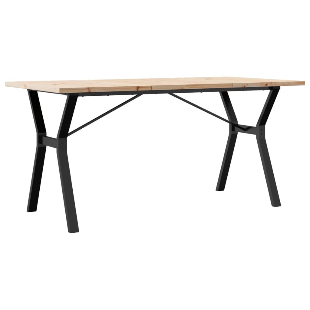 Table à manger structure en Y 140x80x75,5 cm pin massif et acier