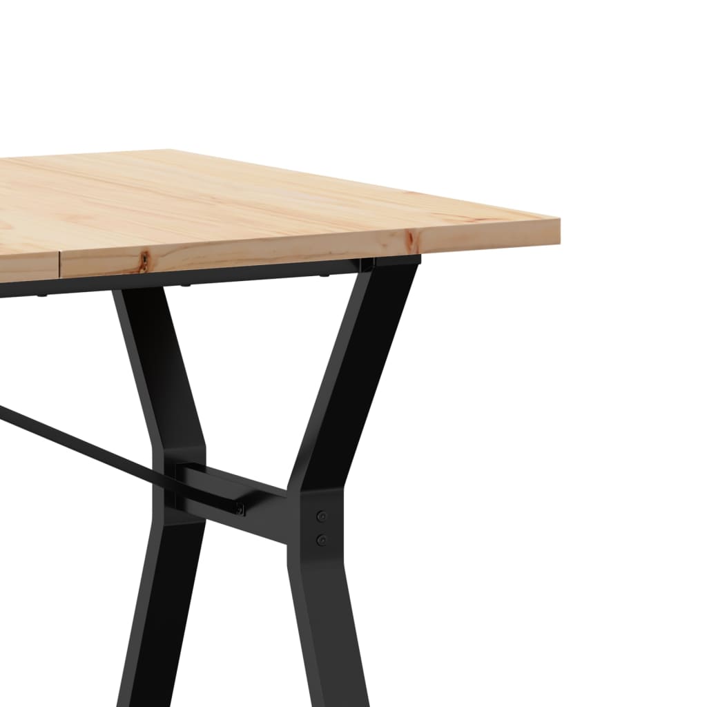 Table à manger structure en Y 160x80x75,5 cm pin massif et acier