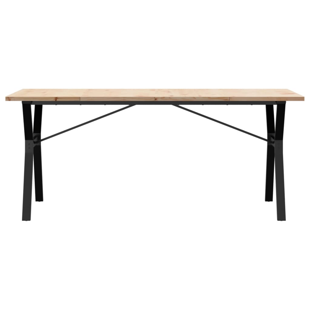 Table à manger structure en Y 180x90x75,5 cm pin massif et acier