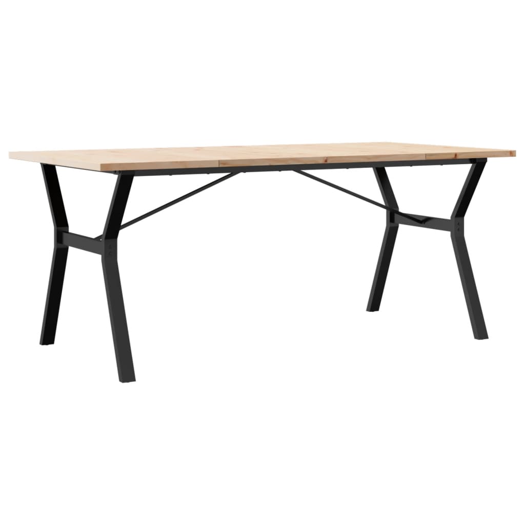 Table à manger structure en Y 180x90x75,5 cm pin massif et acier