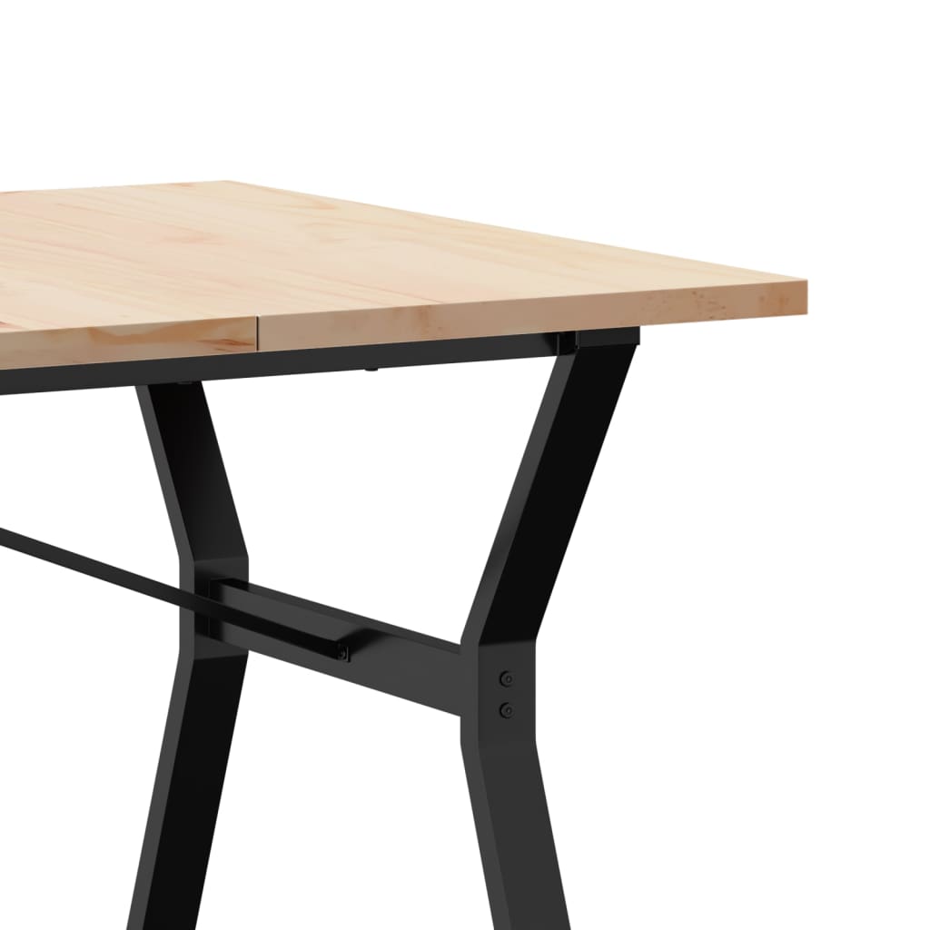Table à manger structure en Y 180x90x75,5 cm pin massif et acier