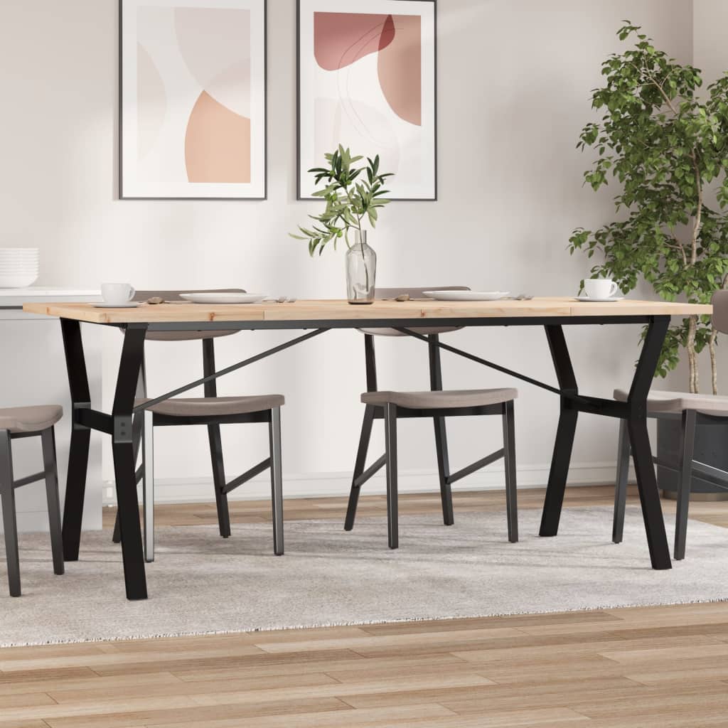 Table à manger structure en Y 180x90x75,5 cm pin massif et acier