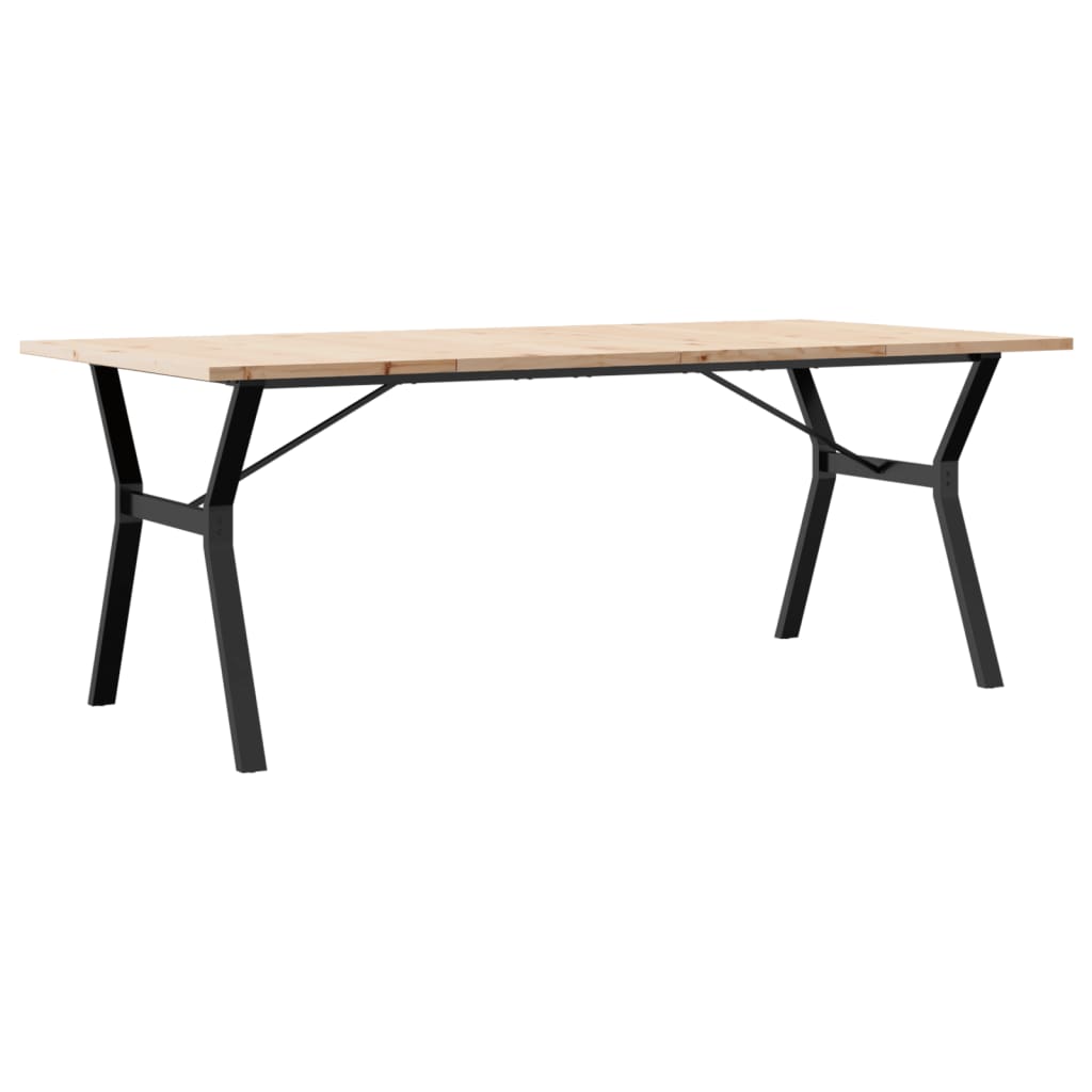 Table à manger en Y 200x100x75,5cm pin massif et acier
