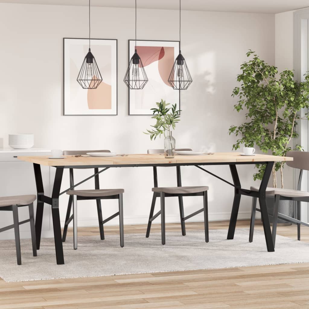 Table à manger en Y 200x100x75,5cm pin massif et acier