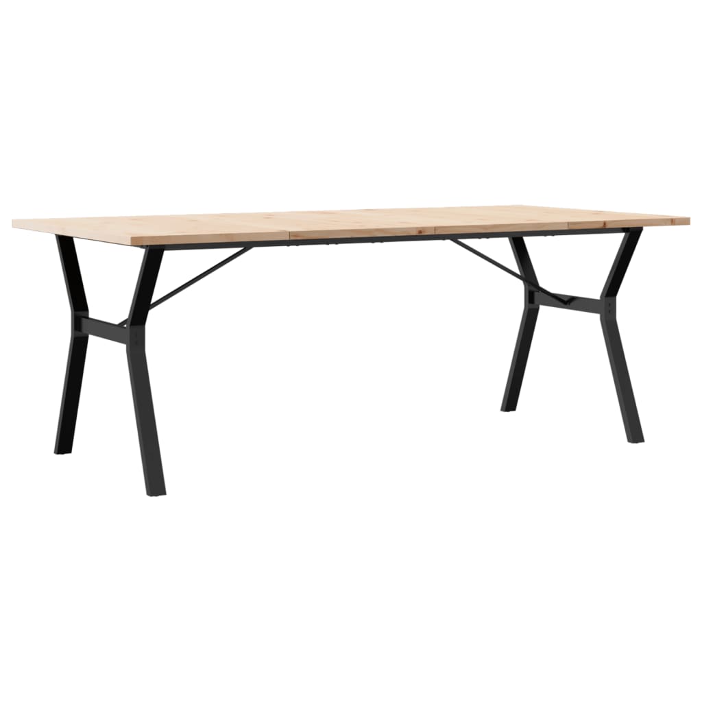 Table à manger en Y 200x100x75,5cm pin massif et acier