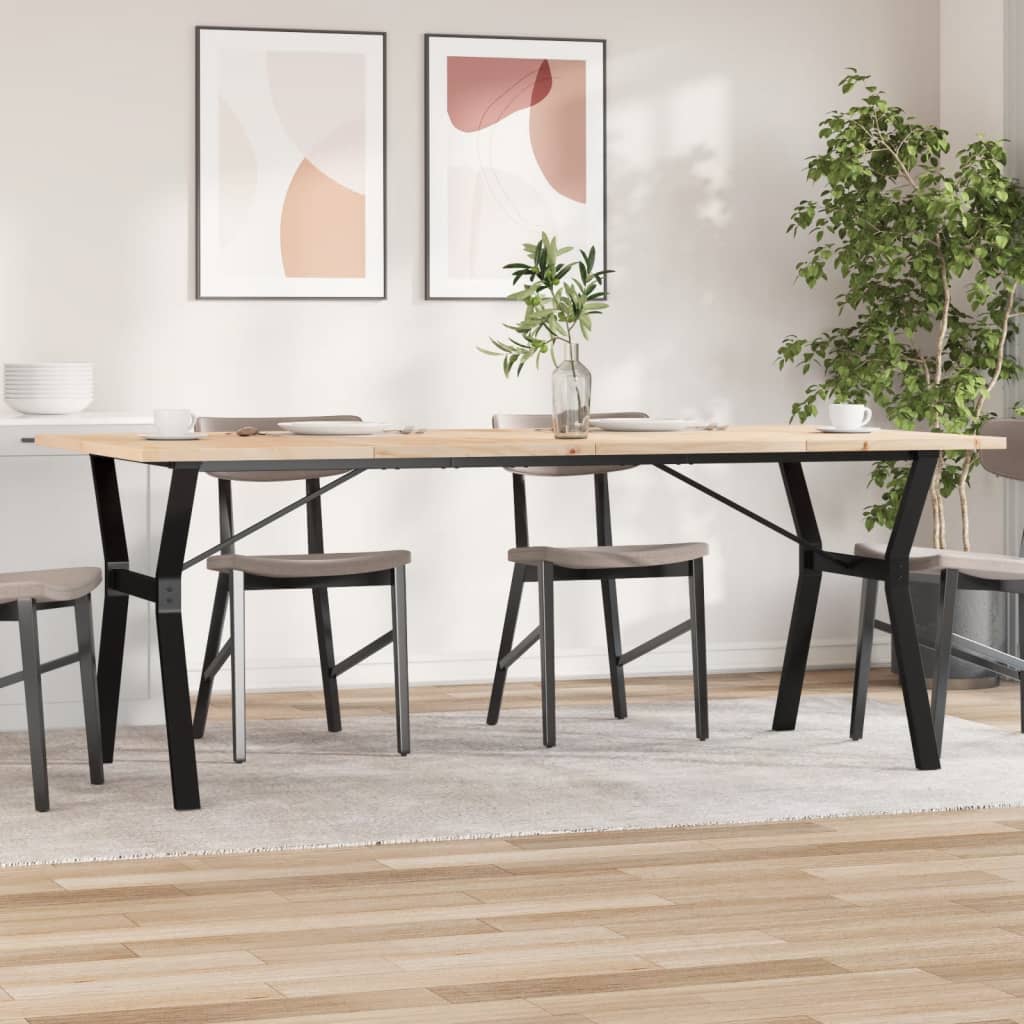 Table à manger en Y 200x100x75,5cm pin massif et acier