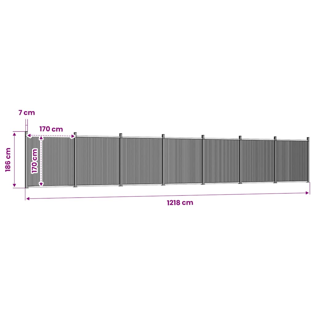 Zaunelement Braun 1218x186 cm WPC