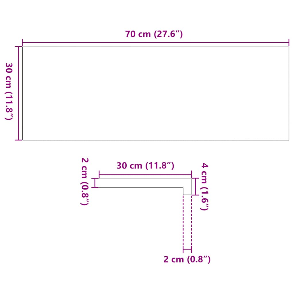 Stufenmatten 2 Stk. Unbehandelt 70x30x2 cm Massivholz Eiche