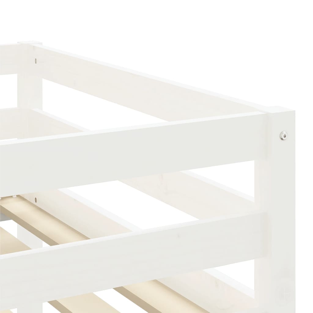 Children's loft bed with curtains blue 90x190 cm solid pine wood