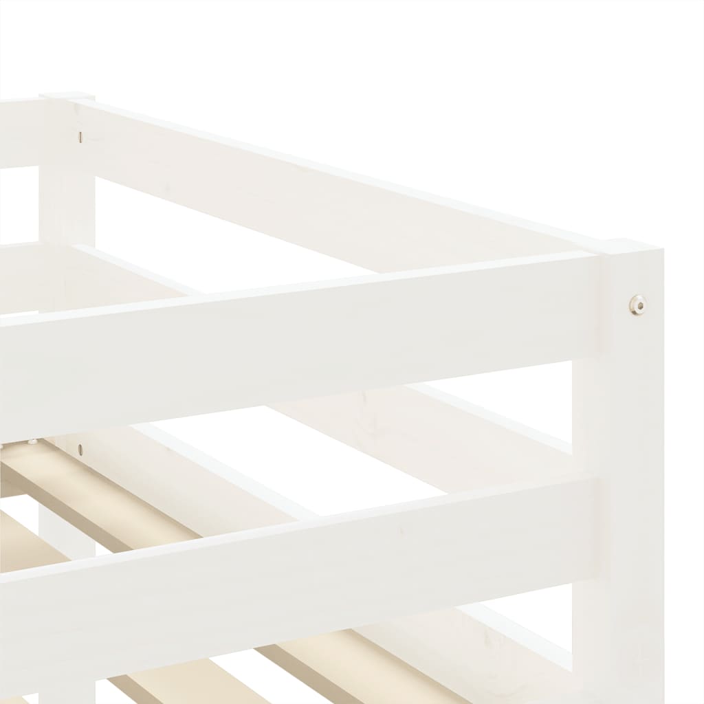 Children's loft bed with tunnel white & black 90x190 cm pinewood