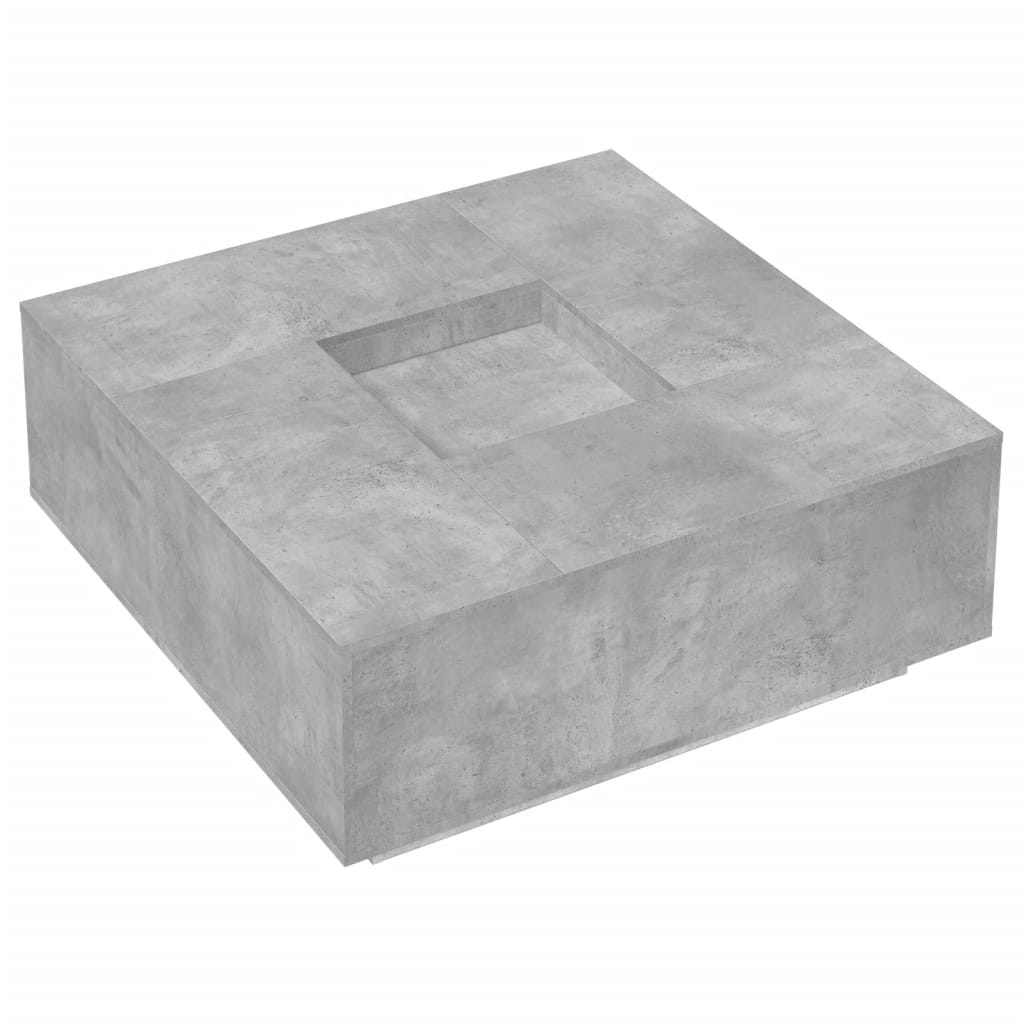 Table basse en béton gris 100x100x40 cm en bois