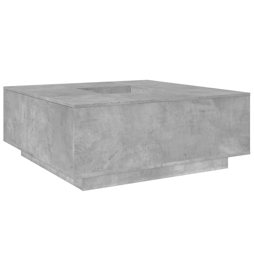 Table basse en béton gris 100x100x40 cm en bois