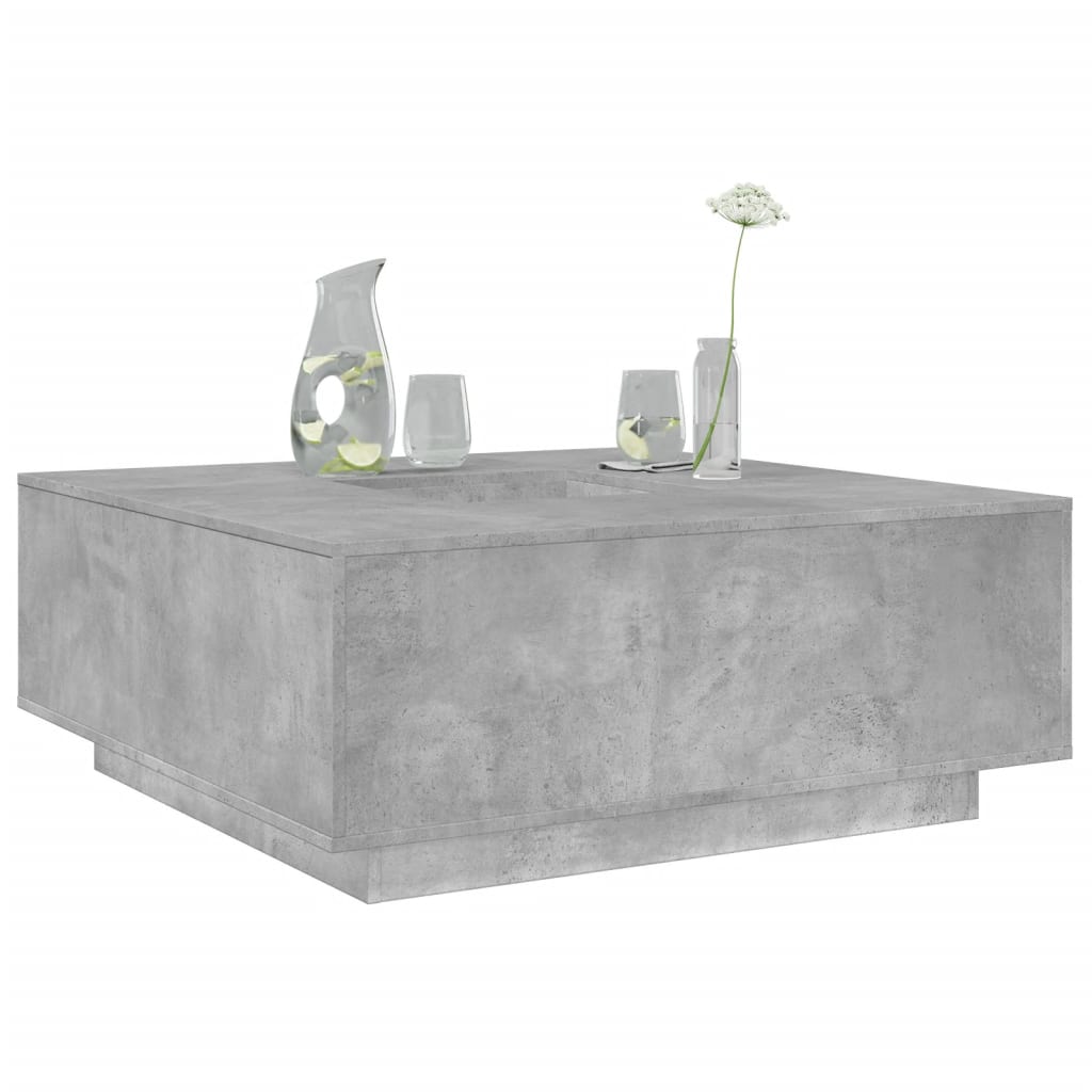 Table basse en béton gris 100x100x40 cm en bois