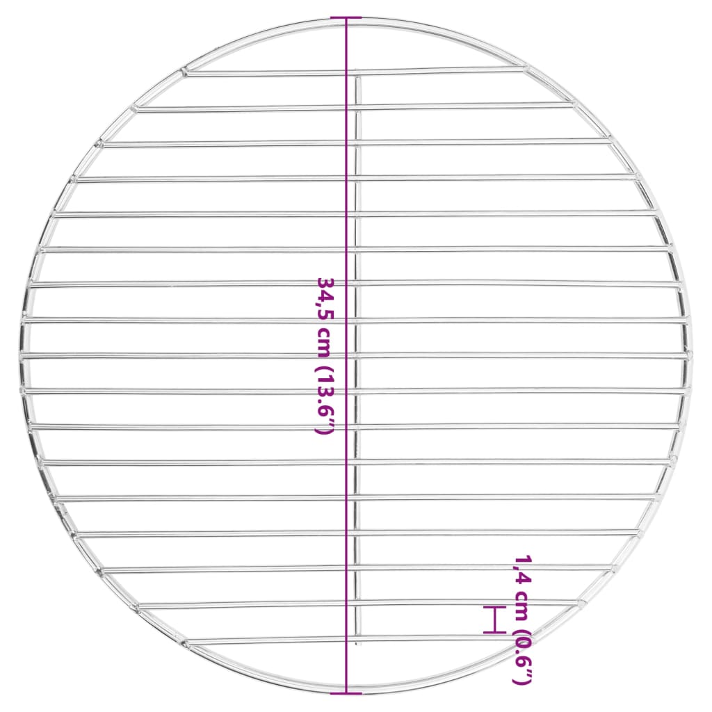 Grill grate round Ø34.5 cm 304 stainless steel