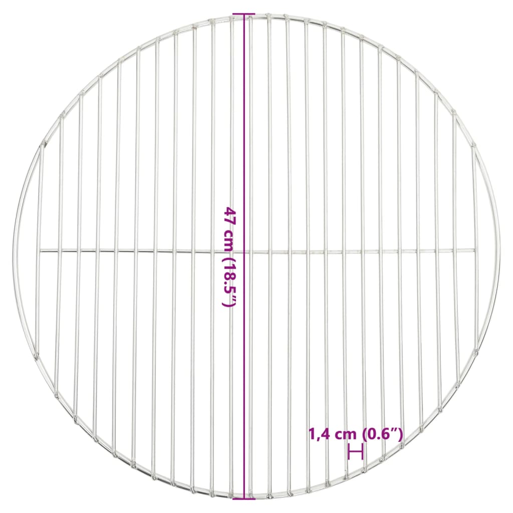 Grill grate round Ø47 cm 304 stainless steel