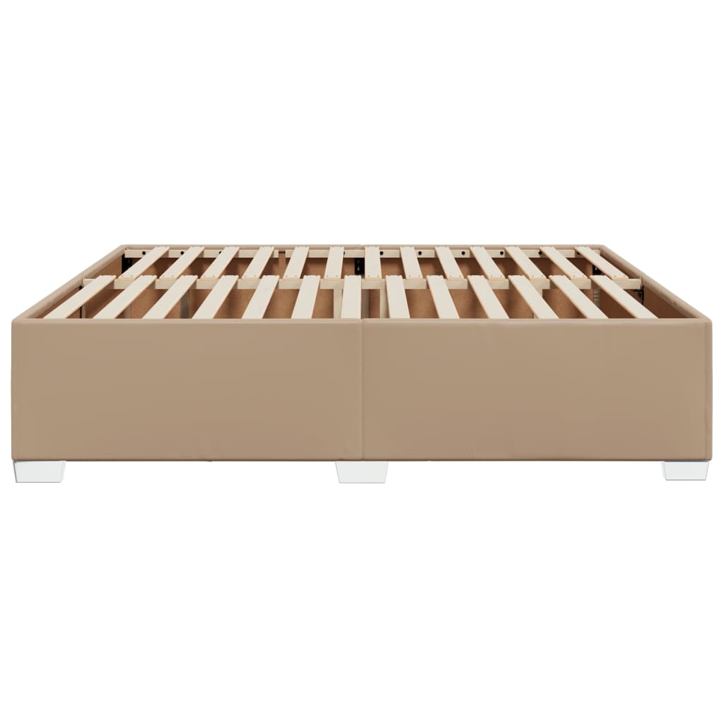 Bettgestell Cappuccino-Braun 200x200 cm Kunstleder